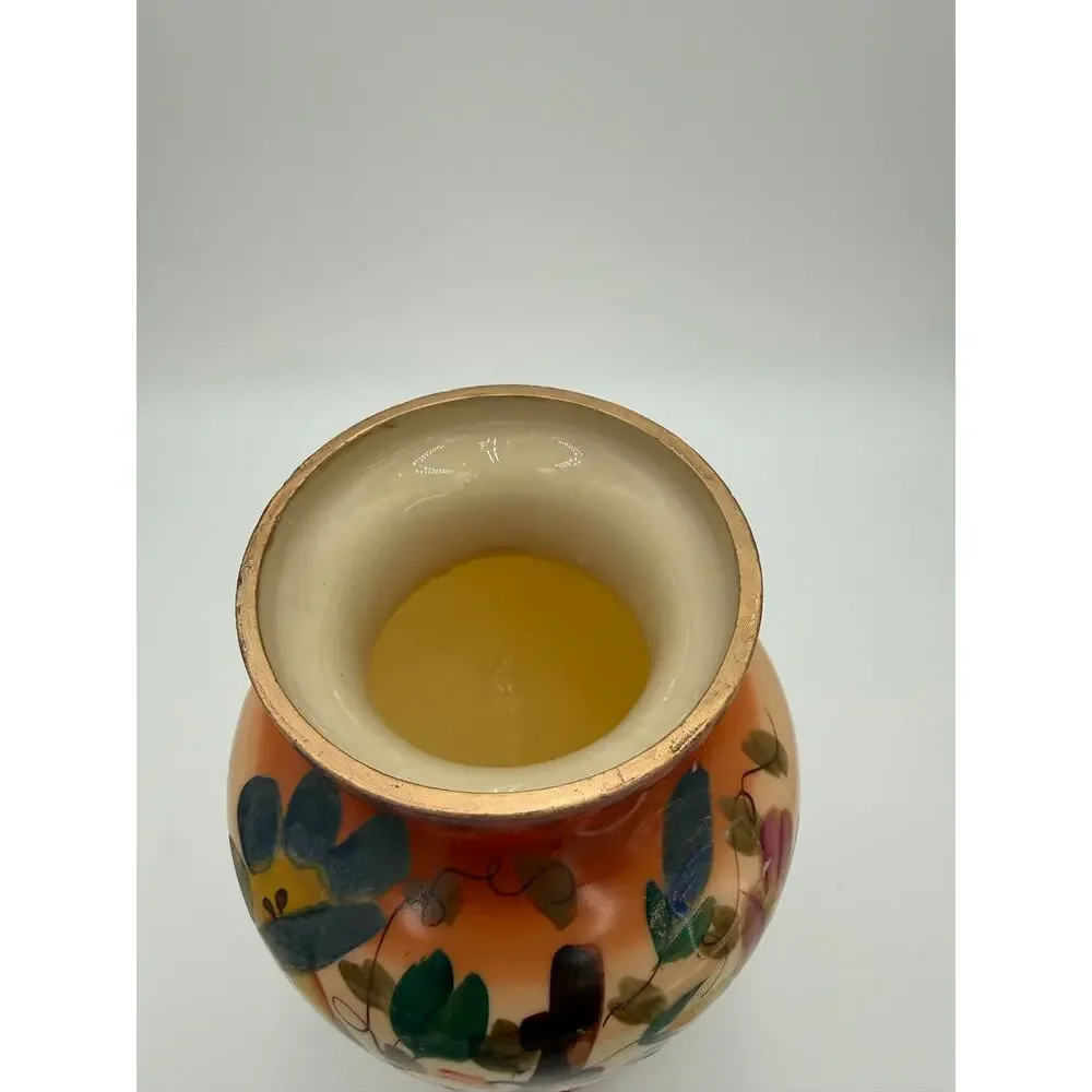 1970's Handpainted Flower Vase